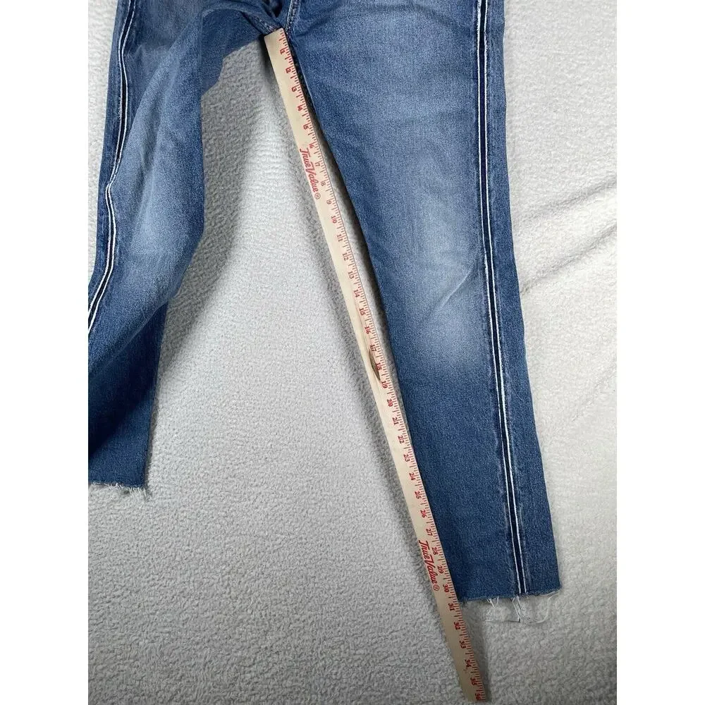 Levis 512 Jeans Mens 32x32 Blue Raw Hem Seams Faded 5 Pocket Distressed